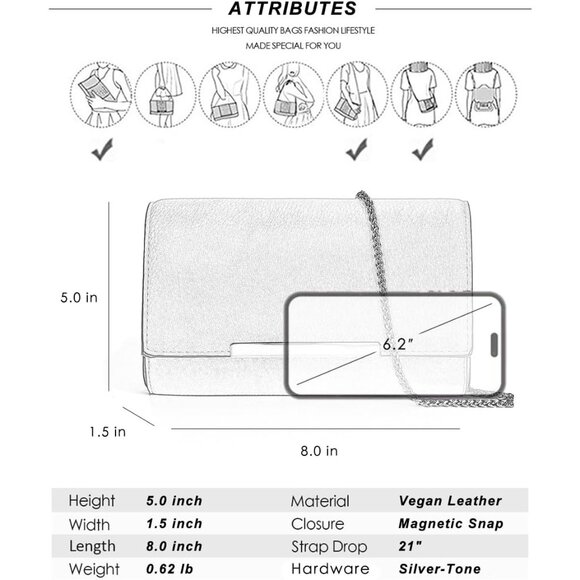 🆕Women White Faux Leather Small Clutch Purse Straw Wristlet Crossbody Bag - Picture 6 of 9